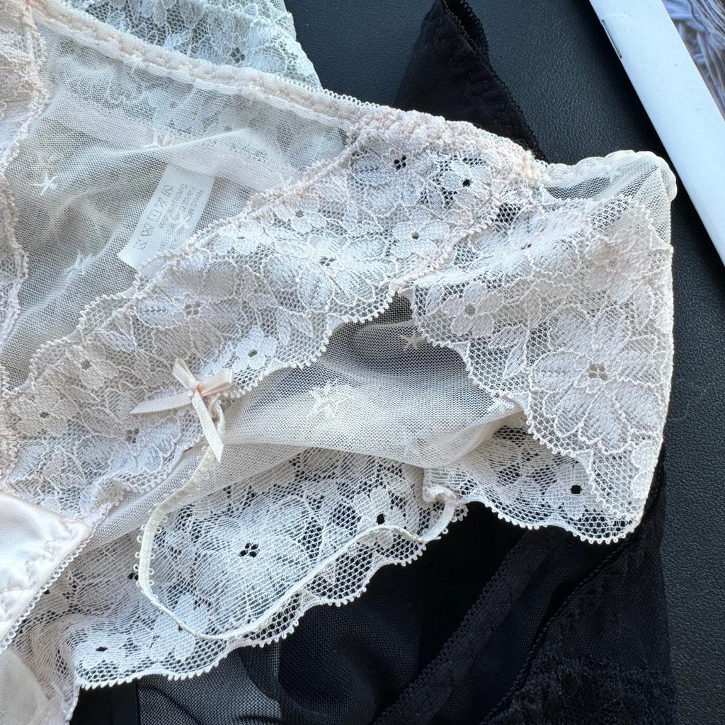 Ladies Spring and Summer Sexy Lace Wide Sided Mesh Low Waist Triangle Briefs