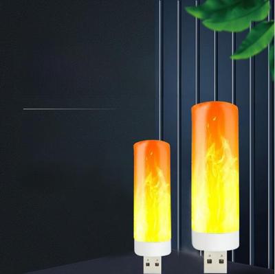 Luz nocturna USB con llama simulada: lámpara de vela dinámica y mini luz de ambiente para mesita de noche