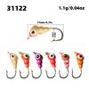 6-Color Thread-Style Micro Ice Fishing Hook, 1.1g Soft Bait Lure