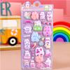 4pcs Cartoon Rabbit Soft Cat Claw 3D Bubble Stickers Kawaii Stress Puffy Squishy Sticker Toy DIY Phone Laptop Reward Gift