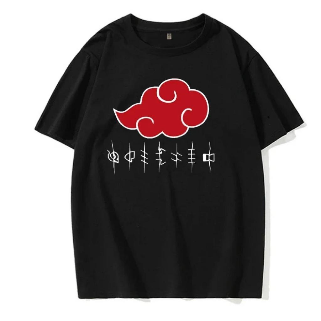 T-shirt Casual Unisex Akatsuki Stampa Moire Moda Casual Estate Comoda Street Wear Hip Hop Top Manica Corta