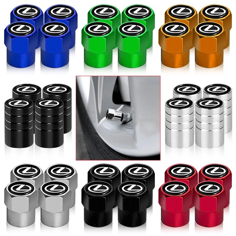 4 Stuks Auto Bandenventieldopjes Embleem Metalen Dopje Houder Auto Accessoires Voor Lexus CT200H IS250 RX300 RX350 RX450H LS460 GX460 GX470 ES350