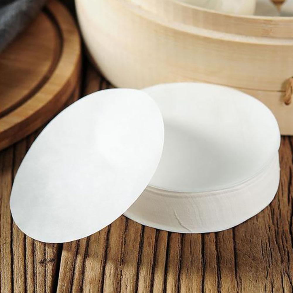 Set of 500 Disposable Round Steamer Paper Non-Stick Liners for Steaming Bread For Dumplings Buns Cakes and More