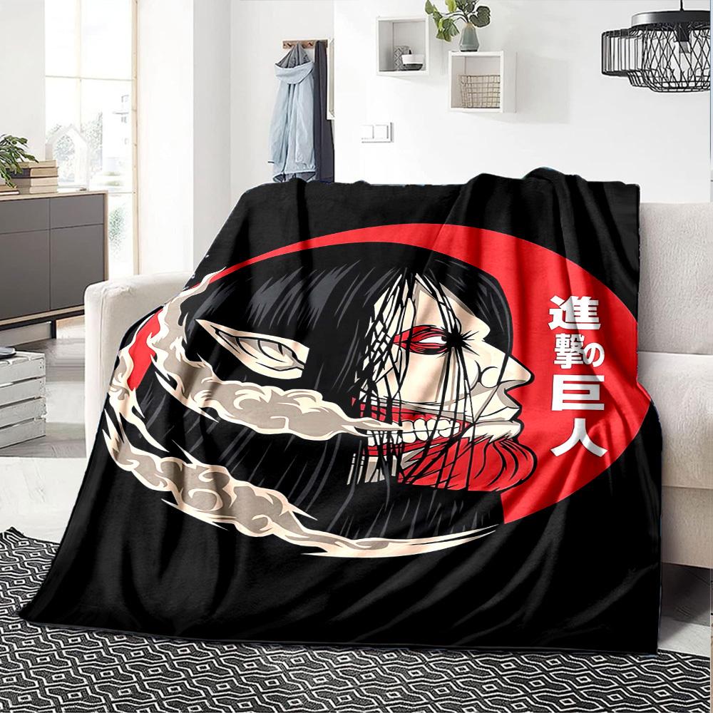 1pc Attack Titan Soft Flannel All Season Throw for Home, Office, Outdoor UseDurable Comfort Soft Warm Throw for Home