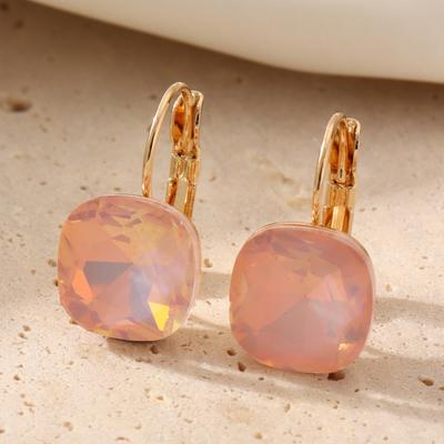 Módní čtvercové náušnice kroužky z umělého křišťálu ve třech barvách pro ženy, náušnice, šperky, doplňky pro svatební párty