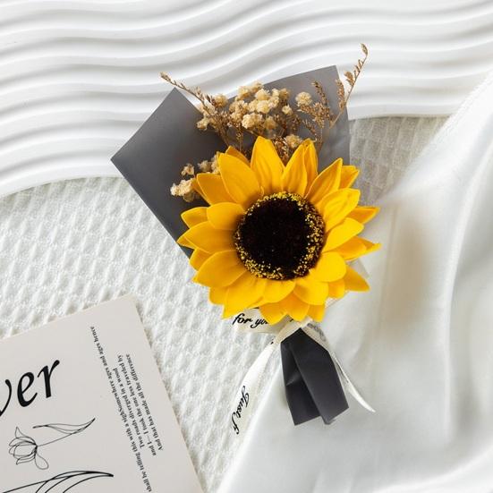 2 Pcs Mini Sunflower Bouquet Scented Artificial Soap Flower Birthday Valentine's Day Gifts