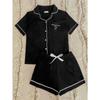 Homewear Sets Cardigan Short-sleeved Shirt Shorts Summer Pajamas for Women
