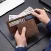 Vintage Men Wallet PU Leather Short Bifold Purse Male Money Bag Multi Card Holder Photo Window Slim Business Wallet Cash Pocket