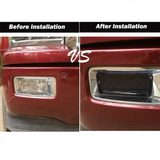 Blackened Car Fog Light Lamp Cover Trim Frame For Ford Chevy Silverado 2014-2018