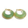 Yhpup White Green Black Pink Brown Acetate Acrylic Chunky Hoop Earrings Daily Stainless Steel Trending Ear Jewelry Accessories