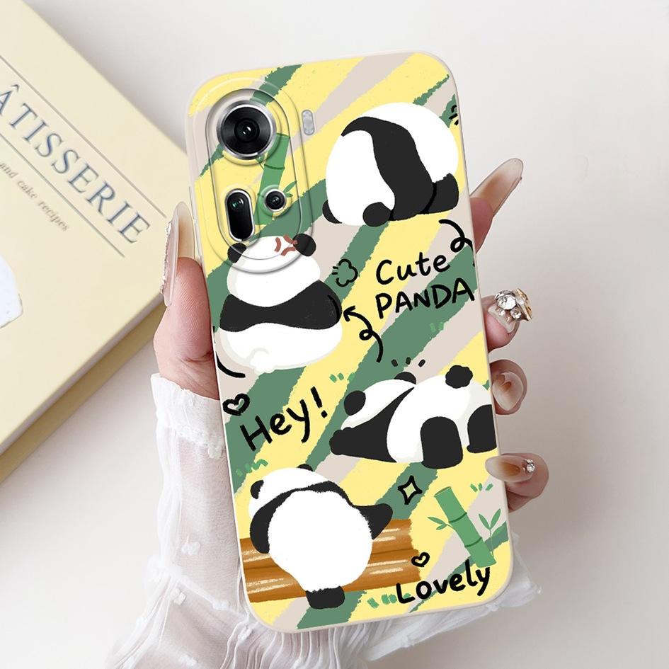 For OPPO Reno 11 5G Case CPH2599 Cover Lovely Panda Camera Protection Soft Silicon Phone Case For OPPO Reno11 Pro Reno 11F Coque