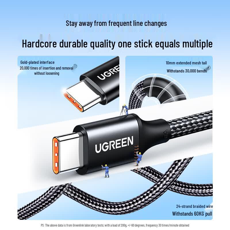 Ugreen 100W Καλώδιο USB-A σε Type-C Γρήγορης Φόρτισης Πλεγμένο