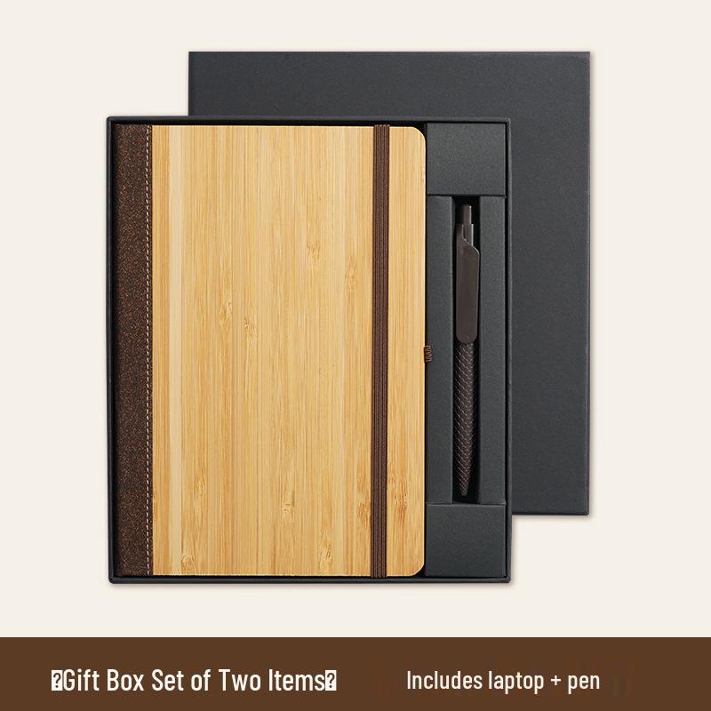 Eco-friendly Bamboo Notebook & Anti-spill Coffee Cup Gift Set