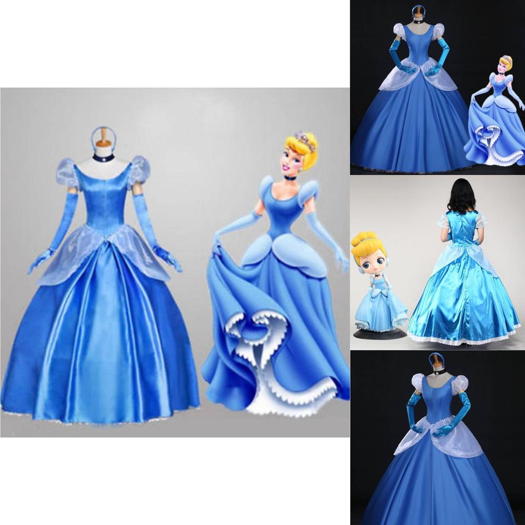 Premium Quality Gorgeous Princess Cinderella Cosplay Costume For Women With Accessories