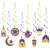 Eid Mubarak Banderoll Guld Spiral Eid Hänge Girlang Ramadan Kareem Dekoration 2025 För Hem Islamisk Muslimsk Fest Dekorationer