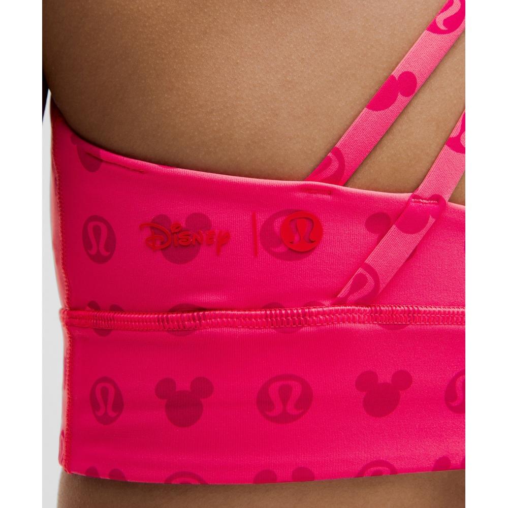 Disney X Lululemon  Energy Longline Bra MeDium Support  B D Cups Disney Classic Pink