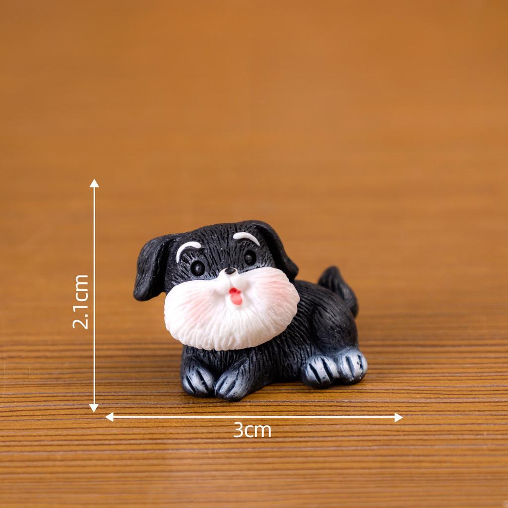 Adorable Schnauzer Resin Figurine Miniature Creative Diy Landscape Decoration