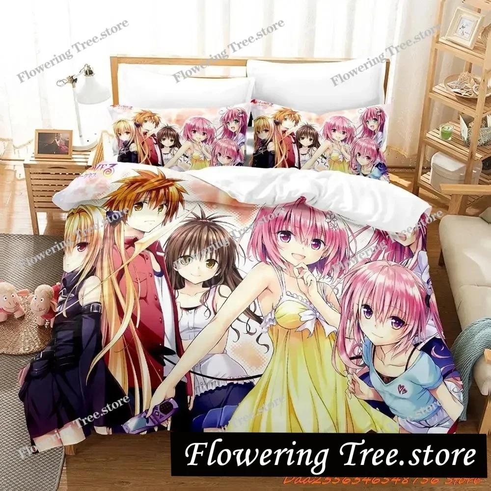 Постельное белье Love Ru Односпальное Полуторное Двуспальное Евро Размер Кинг-Сайз Комплект для Спальни Взрослого Ребенка Пододеяльник Комплекты 3D Печать Аниме Комплект Простыней