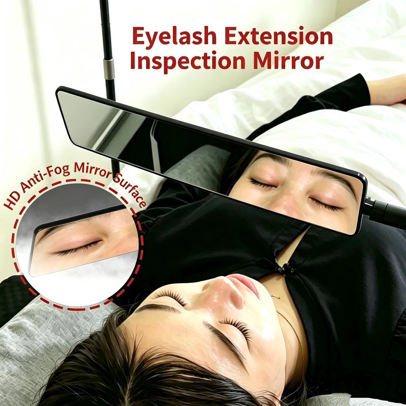 HD Anti-Beschlag Wimpernverlängerung Inspektionsspiegel 1 Stück Langes Streifendesign für Wimpernstylisten Schönheitsstudio Zuhause Verpflanzung