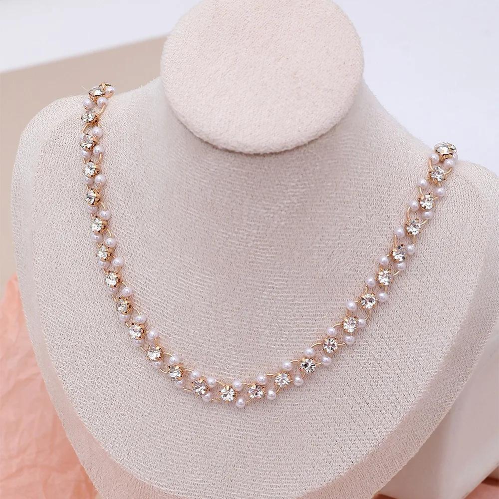 Korean Elegant Pearl Necklace Simple Shining Choker Women  Accessories Jewelry  Gifts