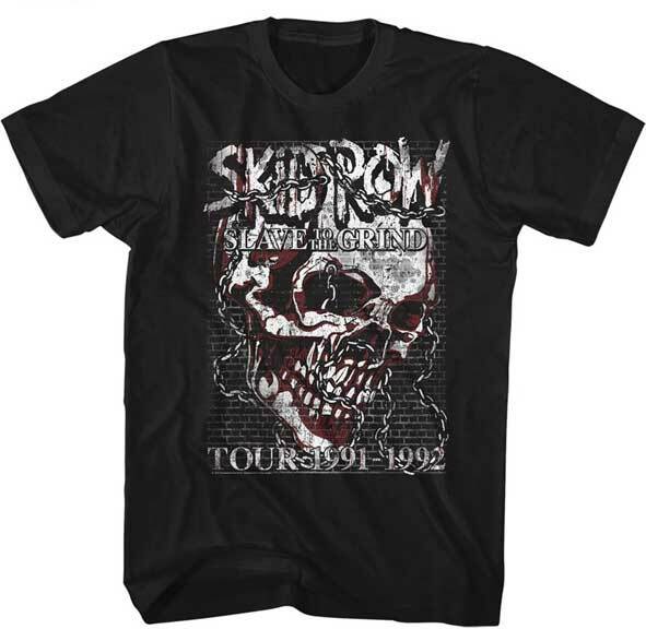Skid Row Skull Slave To The Grind Tour 91-92 Men T Metal Band Music Merch M