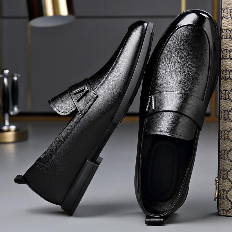 Genuine Leather Dress Shoes for Men  2025 Spring Autumn New Designer Casual Shoes Male Black Soft Sole Luxury Shoes Man