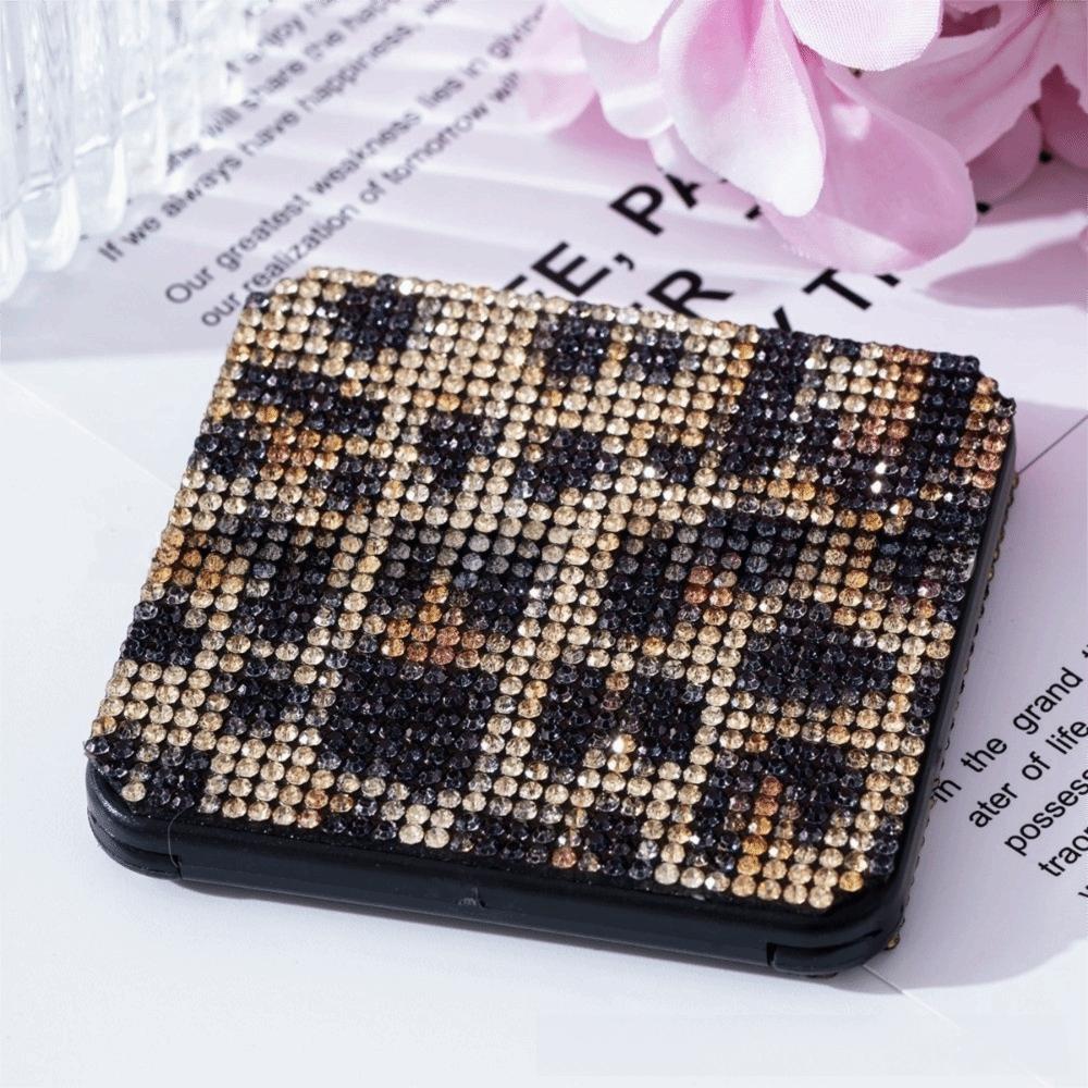 Foldable Design Pocket Mirror Lightweight Foldable Mirror Sparkling Square Mirror  Vanity Table Use