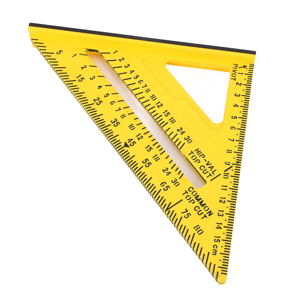 Echer Triunghiular de Tâmplar 7 Inch Galben Sisteme Imperiale Metrice Multifuncțional Echer pentru Căpriori