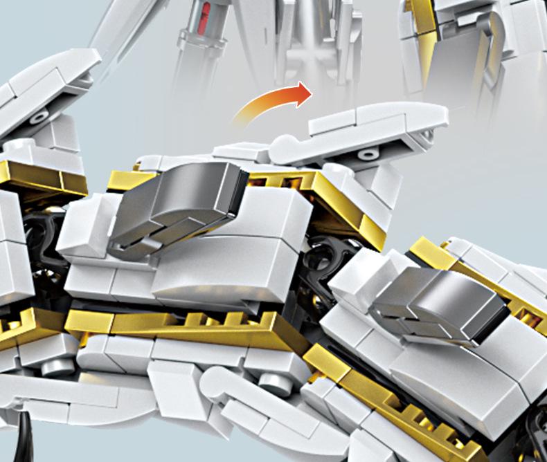 KaiZhi White Hurricane Dragon Space-Air Beast Building Blocks: Chinese Style Educational Toy Gift for Boys