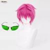 High Quality Saiki Kusuo Cosplay Wig Rose Pink Short Heat Resistant Synthetic Hair Anime Role Play Wigs + Wig Cap