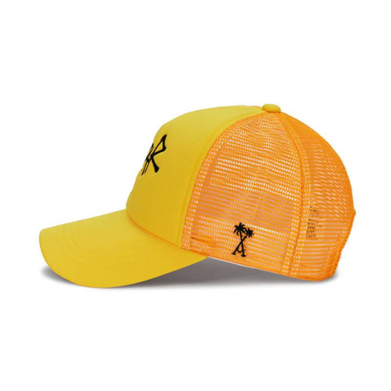 VARZAR Palm Tree Logo Mesh Cap Yellow
