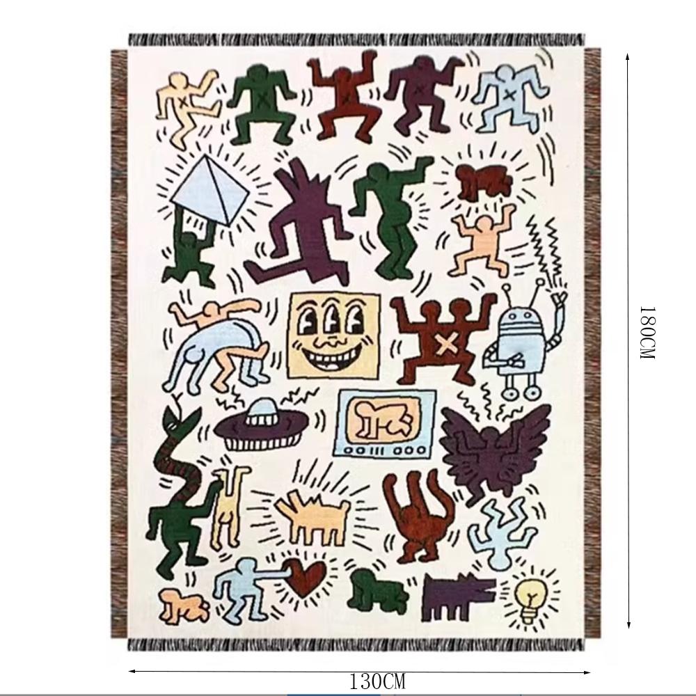 Graffiti Sofa Cushion Dust Nap Blanket Scandinavian Style Sofa Dust Cover Full Cover Cloth Sofa Cover Tablecloths