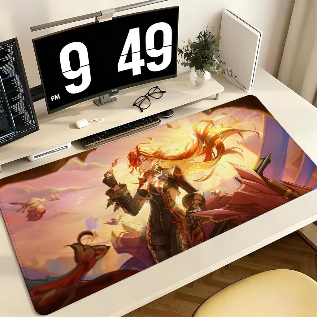 Genshin Impact Mavuika Pro ESports Xxl Gaming Mousepad Extra Large NonSlip Stitched Edge Keyboard Laptop Desk Mat For Pc Gamer