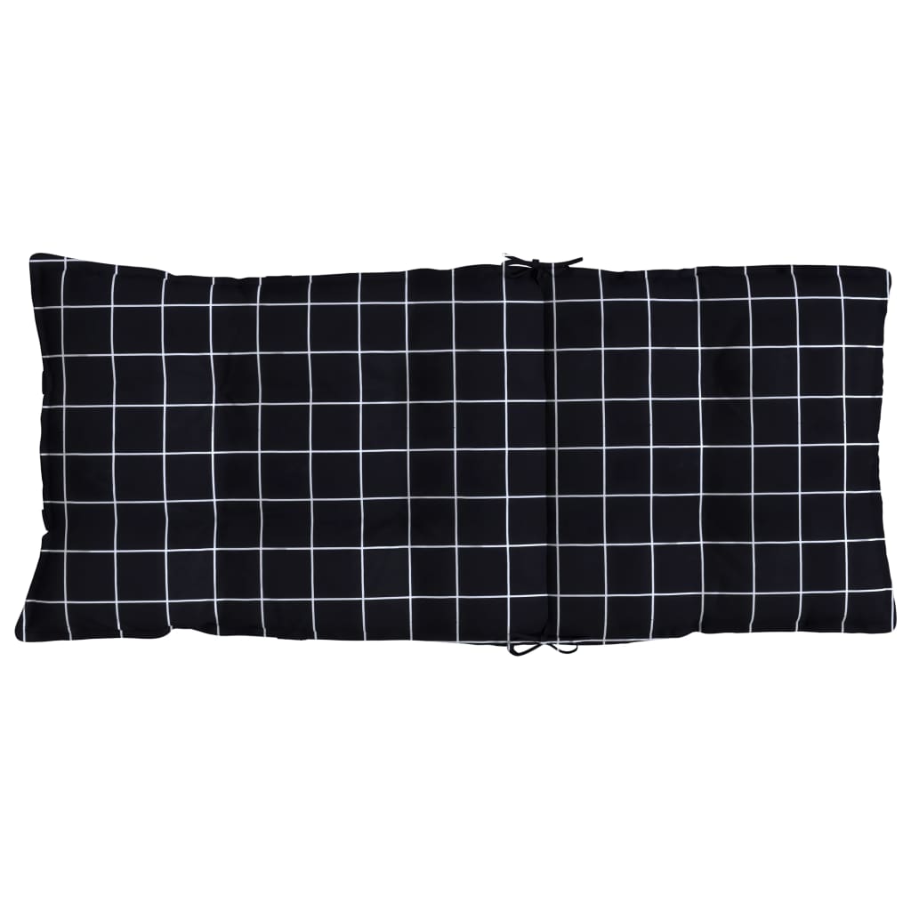 High Back Seat Cushions 6 Pcs Black Checkered Fabric