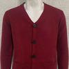 Men Cardigan Sweater V Neck Solid Color Single-breasted Slim Fit Knitted Elastic