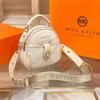 2024 Summer New Trendy High-End Versatile Women's Bag Small Round Bag with Double Zipper, Handheld, Shoulder, and Crossbody Bag