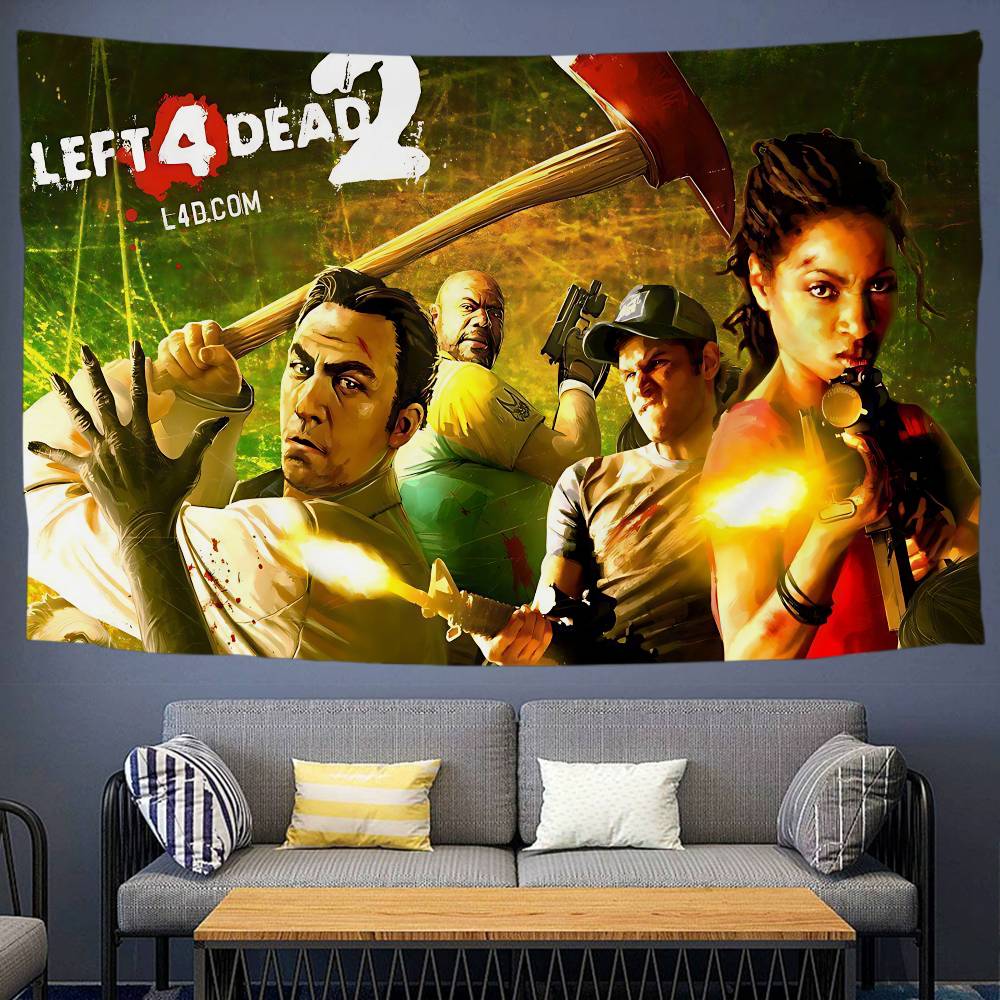 Heißes Actionspiel Left 4 Dead Anime Wandteppich Hippie Blume Wandteppiche Schlafsaal Dekor Günstige Hippie Wandbehang