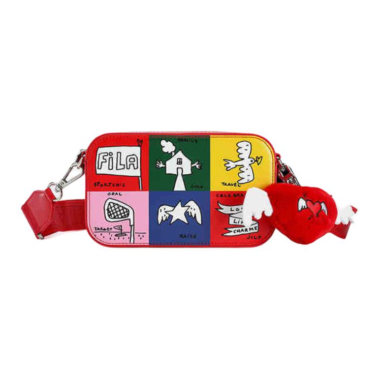 FILA Fashion Casual Versatile Mini Crossbody Bag Women bags Red F13W519176F Red,Mini