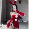 Santa Lingerie Lace Plush Red Christmas Cosplay Costumes Sexy Rabbit Girl Underwear Erotic Sleeveless Sling Nightdress