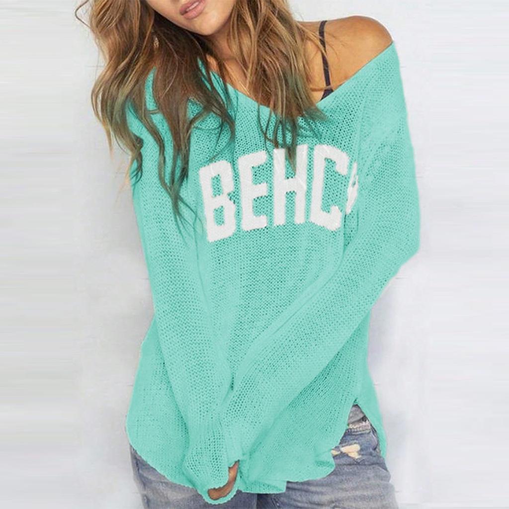Women V Neck Hollow Knit Crochet Pullover Sweater Loose Fit Lightweight Top Casual Beach Pullover Knitted Blouse