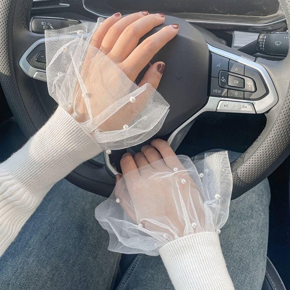 White Black False Sleeve Cuffs Detachable Wrist Cuff New Lace Cuff  Nail Art Accessories