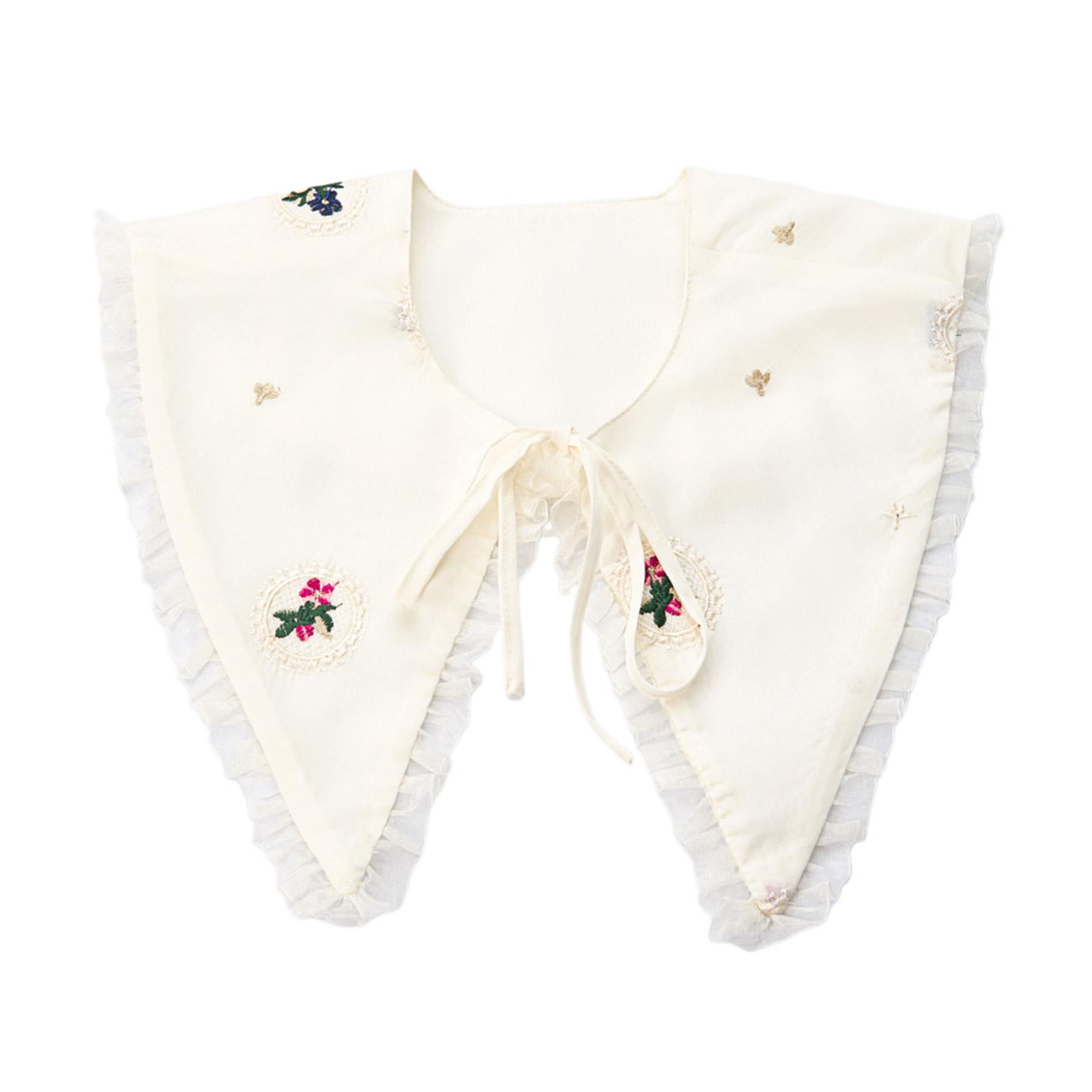 

Воротник с оборками и кружевом, вышитый лацкан, воротник в стиле античного искусства, милая шаль, кружевная декоративная шаль