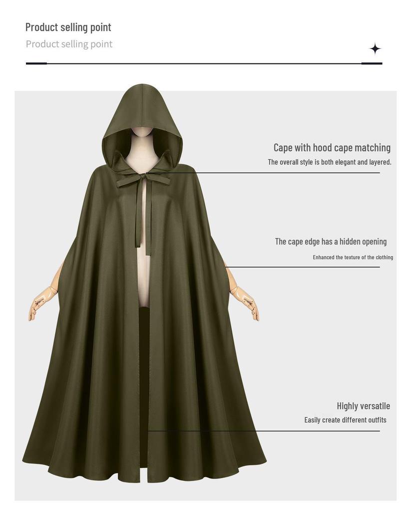 Horký prodej středověký mnišský hábit s kapucí: Čarodějnický halloweenský plášť s kapucí