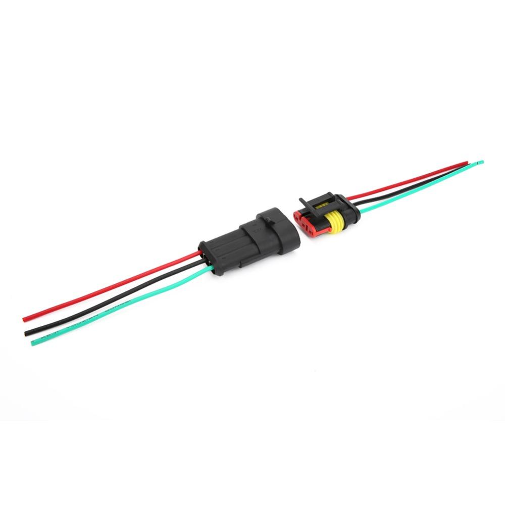 5 Sets 3 Pin Car Electrical Connector Waterproof With Wire Waterproof Connector Electrical Connector Plug Motorcycle Electrical