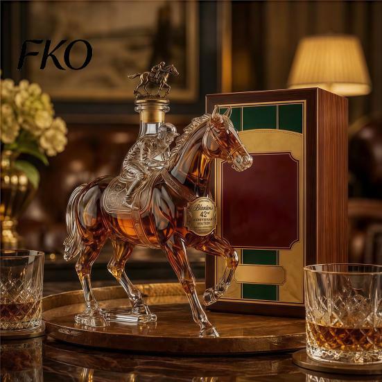 Durable Glass Whiskey Container Decanter, Horse Shape, High Borosilicate Wine Bottle, Gift for Men Preserves Aroma And Flavor Container, Lovers