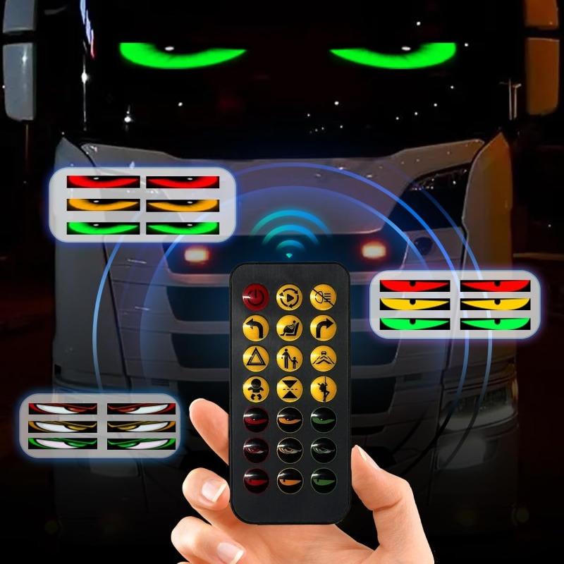 Teufelsaugen Leuchte für Autos Flexible Teufelsaugen Leuchte für Windschutzscheibe Elektronisches Programmierbares Scrolling LED Matrix Panel Leiste Party