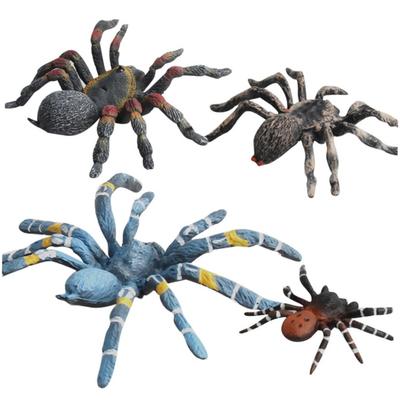 EXCEART Realistisches Spinnenmodell Figuren, Set von 2, 13x12x3cm, Kunststoff PVC, Mehrfarbig, Halloween Scherzartikel, Schulbedarf, Partydekorationen