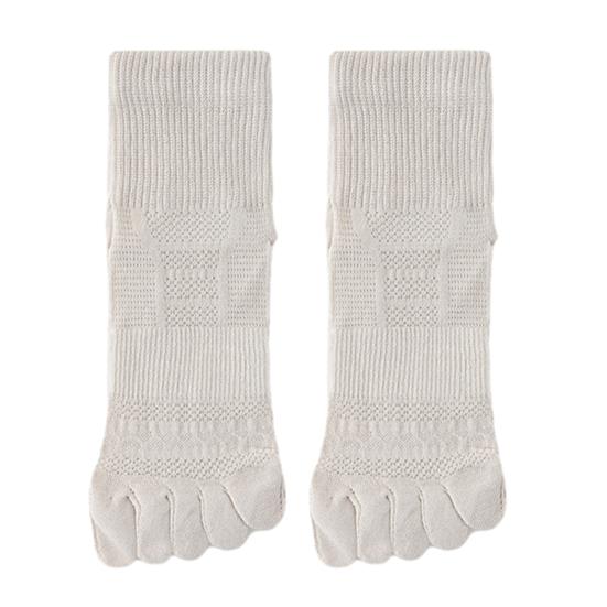 

1 Pair Women Five Finger Socks Ultra-thin Breathable Sweat-Absorbent Middle Tube Socks Casual Solid Color Gym Fitness Socks хаки