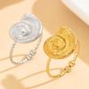 Stainless Steel Seashell Ring - Casual Vacation Marine Life Jewelry for Women