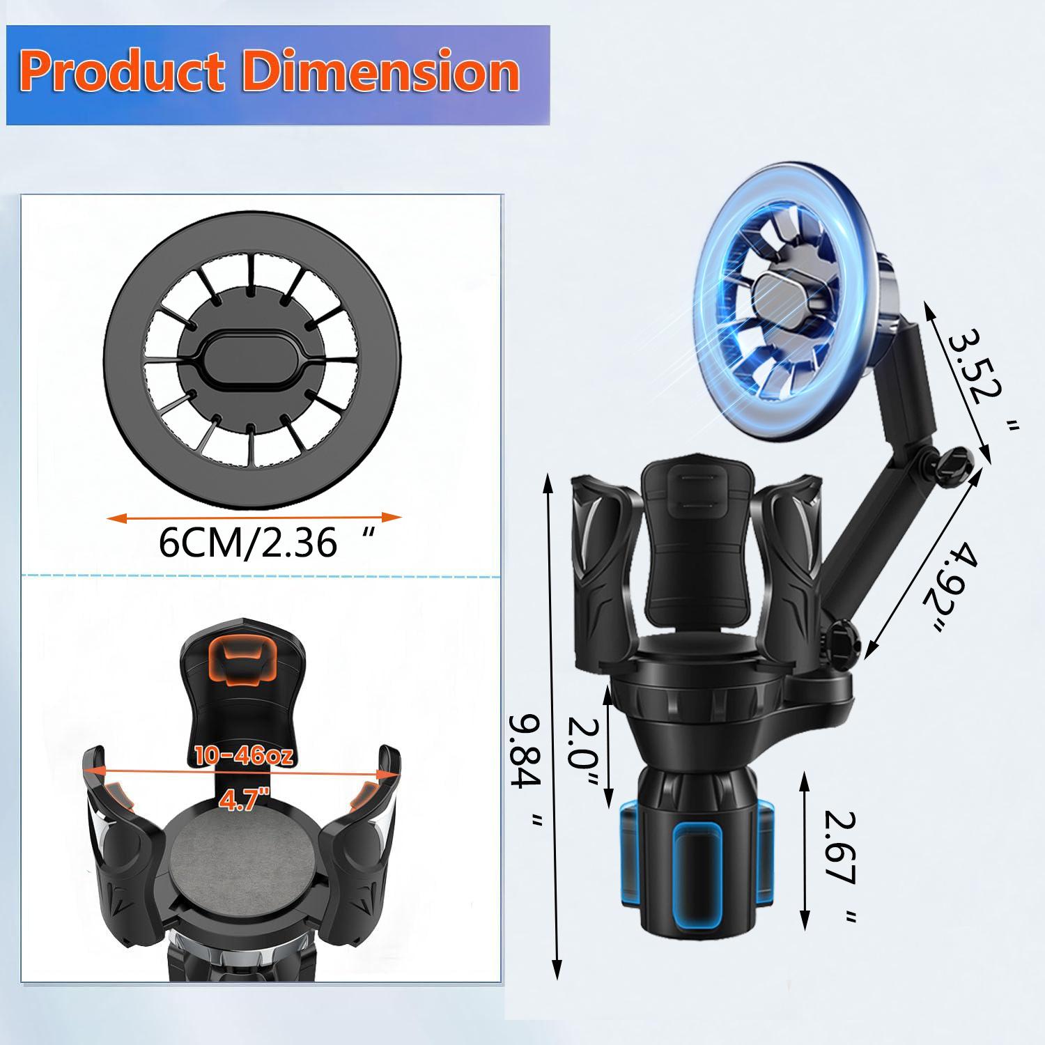 360 degree Rotation Magnetic Cell Phone Stand car Cup Holder Expander with Phone Mount Drink Cup Holder Adapter phone stand